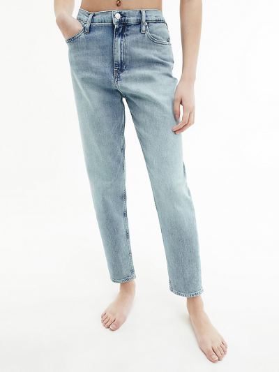 Calvin Klein Ruhák HU842901 | Calvin Klein Organic Cotton Mom Női Farmernadrág Kék